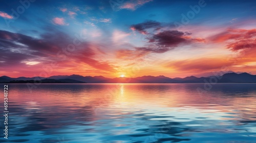 Mountain Sunset Reflection on Water