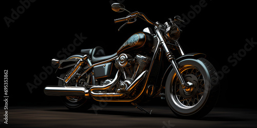 Harley Davidson motorbike on back background AI Generative 