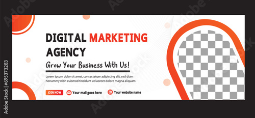 Vector digital marketing agency and corporate facebook cover template