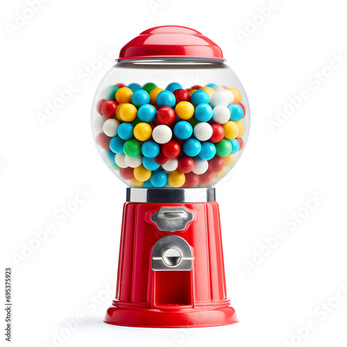 An old fashioned gumball machine isolated on a white background