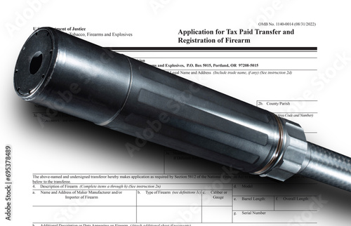 Large silencer and shadow on the DOJ public domain form to own one