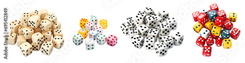 dice isolated on a transparent PNG background, white background, Generative Ai