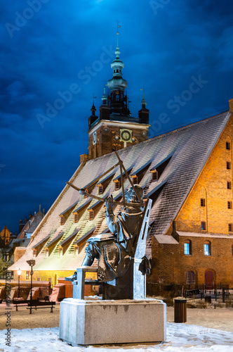 2023-02-04; Statue of famous polish astronomer Jan Heweliusz. Gdansk, Poland.