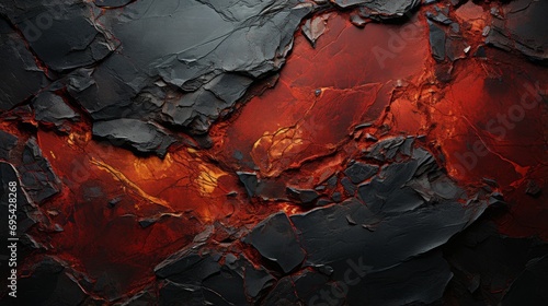 A swirling, rusted vortex of passion and decay, the black and red rock captivates with its abstract beauty