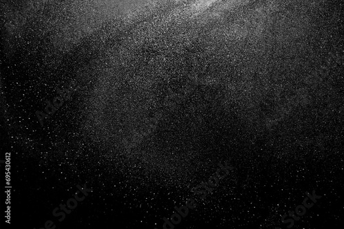 white black glitter texture abstract banner background with space. Twinkling glow stars effect. Like outer space, night sky, universe. Rusty, rough surface, grain.