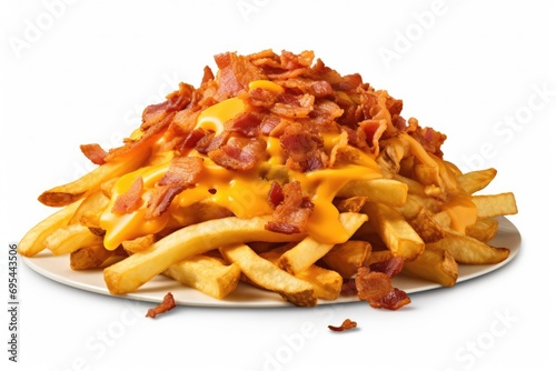 Background Of Cheddar And Bacon Fries And Chips