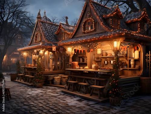 Christmas market in the old town of Gdansk, Poland.