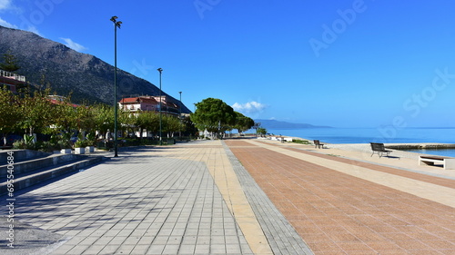 pedestrian mall in villge Poros on island Kefalonia 