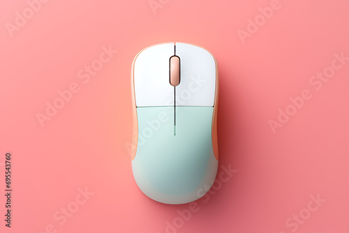Wireless Mouse on Pink Background
