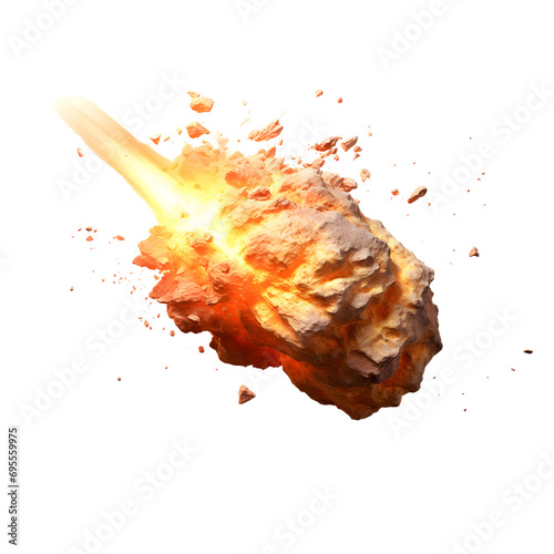 comet, meteor, space meteorite isolated on transparent background, cut out, png