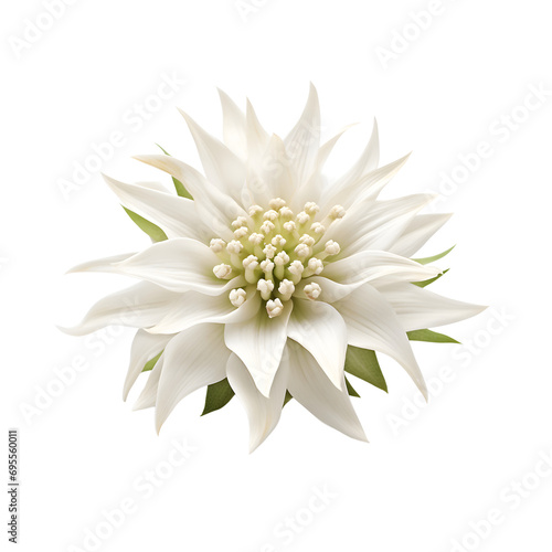 Edelweiss isolated on transparent background, cut out, png