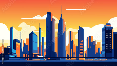 Time-lapse cityscape from day to night. vektor icon illustation