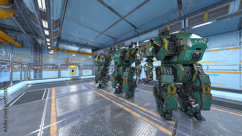 戦闘ロボット 3DCG レンダリング