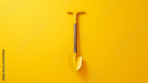 The hoe against the yellow background was a symbol of hard work and perseverance, a reminder that anything is possible if you are willing to put in the effort. ai generated.