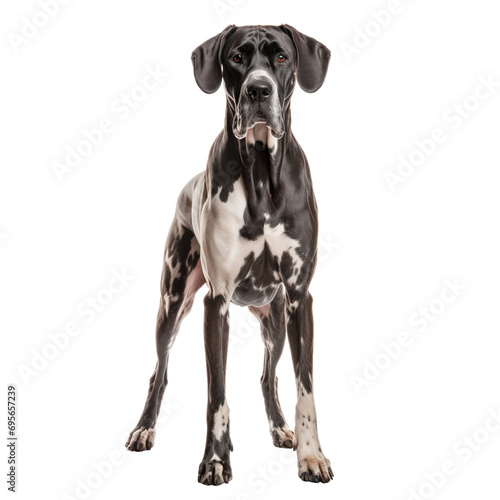 Portrait of a great dane dog isolated on white, transparent background