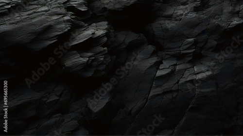 Distressed Rough Black rissige Wand Schiefer Textur Wand Grunge-Hintergrund rauer Hintergrund, dunkler Betonboden oder alter Grunge-Hintergrund. Schwarze Betonwand, Grunge-Stein-Texturhintergrund.