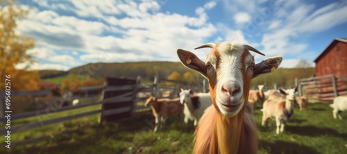 Cheese from the Hills: Exploring the Charm of a Vermont Goat Cheese Farm - A Showcase of Artisanal Craftsmanship with Playful Goats in Picturesque Surroundings.