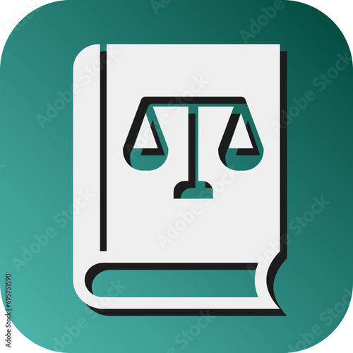 Lawful Basis Vector Glyph Gradient Background Icon Design