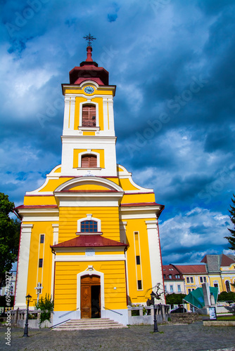 Tower of a Catholic church in Rimavska Sobota