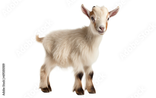 Friendly Nature Beauty Pygmy Goat Isolated on Transparent Background PNG.