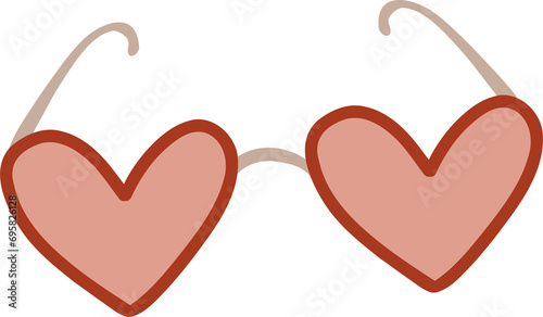 Hearts glasses, heart shape glasses, valentines day symbol