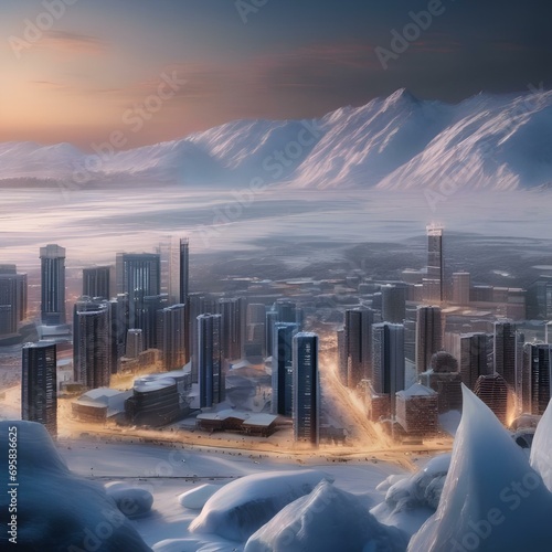 A society inhabiting a massive, mobile city moving across the surface of an ice-covered planet2