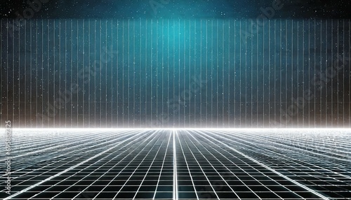 retro sci fi background futuristic grid landscape of the 80s digital cyber surface suitable for design in the style of the 1980 s 3d illustration