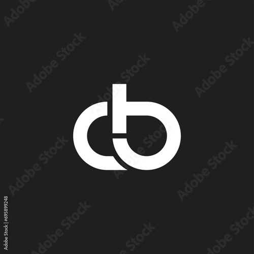 letter cb simple geometric linear logo vector