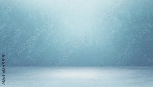 ice wall and floor blurred texture empty light blue background winter interior room 3d illustration abstract graphic