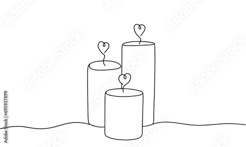  Heart. Candle. One line