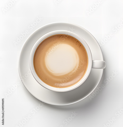 cup of coffee on white background ai generative