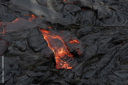 Lava flow in Iceland eruption
