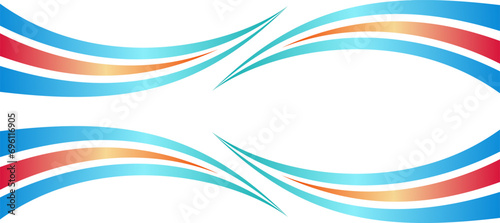 abstract blue curve stripes vinyl sticker for car wrap livery background