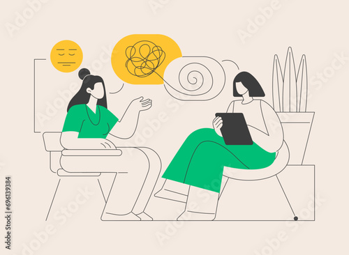 Psychotherapy abstract concept vector illustration.