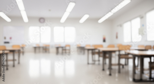 class room with chairs and table