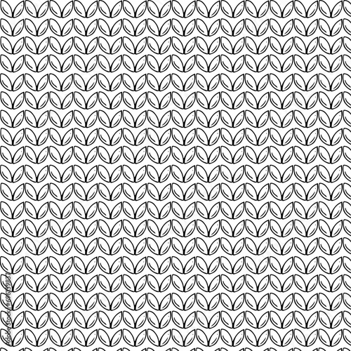 Seamless pattern with knitting braids in doodle style or wheat grain texture. Vector illustration.