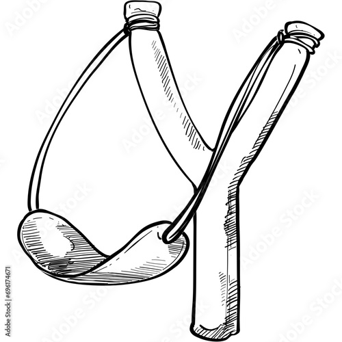 slingshot handdrawn illustration