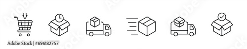delivery truck icon set. shopping & courier icon. service truck icon symbol. vector illustration