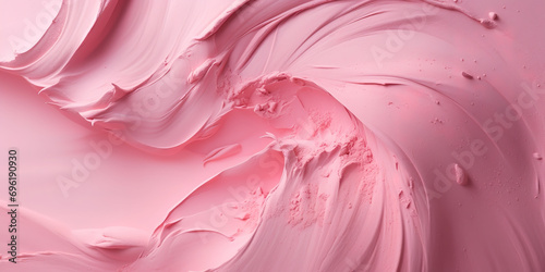 fine pink cosmetic powder. makeup powder on pink background. The texture of the makeup powder is smooth and soft. generative AI