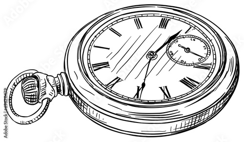 pocket watch handdrawn illustration