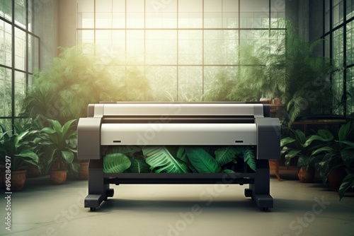 High-resolution Large format printer mockup. Cmyk offset. Generate Ai