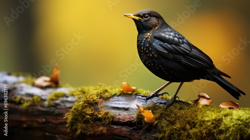 A blackbird on a branch