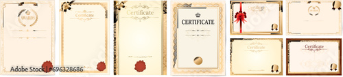 abstract certificate award design template with retro frame Vector.