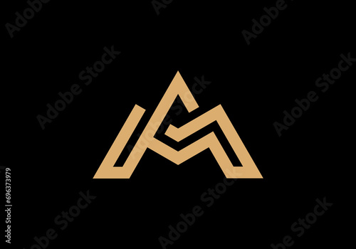 Initial Letter MA Logo Design Monogram Creative Modern Sign Symbol Icon