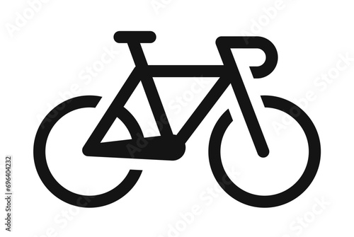 Bicycle simple icon. Cycling sign. Racing bike symbol on transparent background - stock vector.