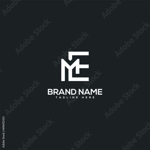 Alphabet minimal letter ME EM logo design template - vector.