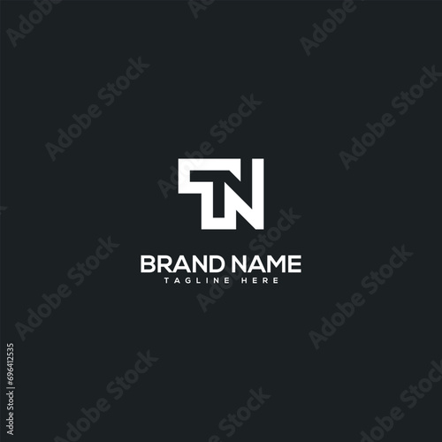Alphabet minimal letter TN NT logo design template - vector.