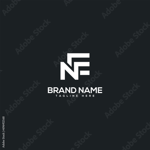 Alphabet minimal letter NE EN logo design template - vector.