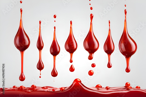red drops and splashes of ketchup sauce