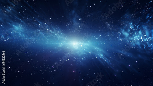 dark blue hues with glowing particles, creating a deep space like effect, digital art